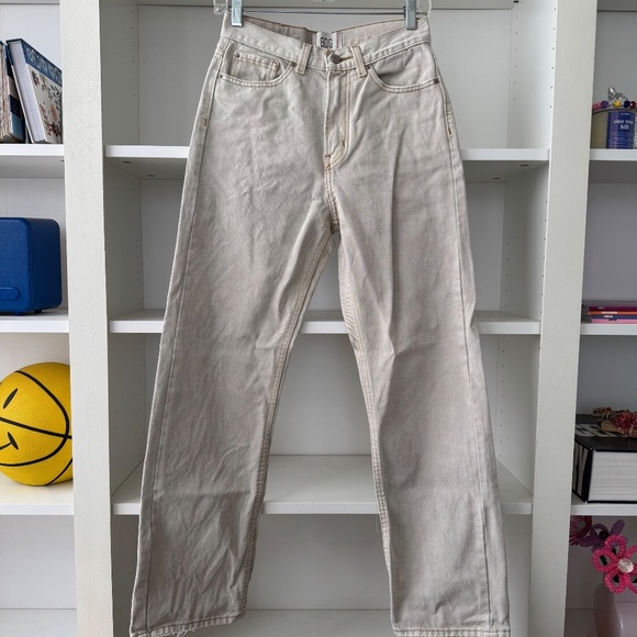 URBAN OUTFITTERS BDG High Waisted Cowboy Jeans in Cream - Picture 6 of 10